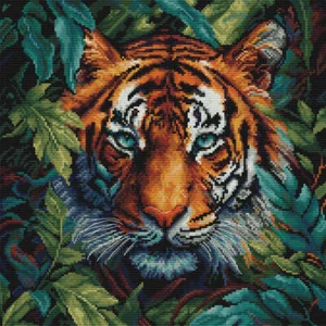 Luca-S Counted Cross-Stitch Kit Tiger of the Jungle BU5048L - Picture 1 of 2