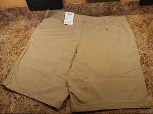 Men's Sonoma Shorts Flat-Front Khaki 98% Cotton 2% Poly 42W 11.5"In 12.75" Rise - Picture 1 of 24