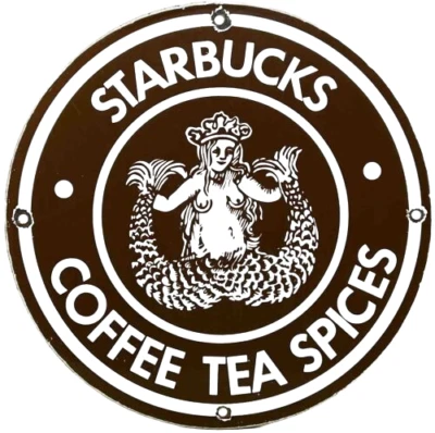 StarBuck Coffee Tea Porcelain Enamal Heavy Metal 30  inches Double Side - Image 1 of 2