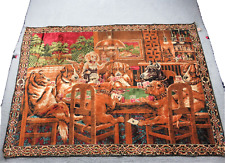 Vintage Dogs Playing Poker Cloth Wall Tapestry 54" × 38" 100% Cotton Wall Rug...