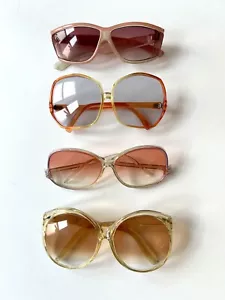 Lot Of 4 Vintage Oversized 60s 70’s & 80’s Women’s Sunglasses Pre Owned Pink - Picture 1 of 19