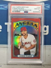 2021 Topps Heritage Albert Pujols Chrome Red Refractor #348/372 PSA 10 POP 5!