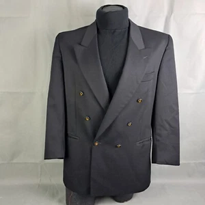 Ottimo 18 Via Roma 42R Mens Double Breasted Blazer Sport Coat Jacket Black Wool - Picture 1 of 16