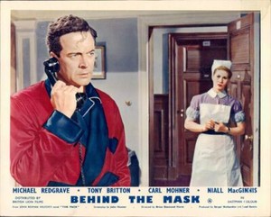 BEHIND THE MASK TONY BRITTON VANESSA REDGRAVE LOBBY CARD ON TELEPHONE