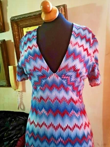 Authentic MISSONI, ITALY CHEVRON COCKTAIL  EVENING DAY SEXY  DRESS M - Picture 1 of 12