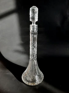Vintage Cut Glass Thin Ships Decanter with Stopper - Picture 1 of 8