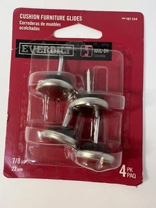 Everbilt Nail On Cushion Furniture steel Glides Chrome 4 Pk 7/8" - Picture 1 of 5