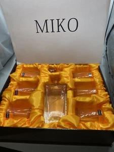 MIKO HEAVY CRYSTAL WHISKEY DECANTER w/6 OLD FASHIONED GLASSES - Picture 1 of 5