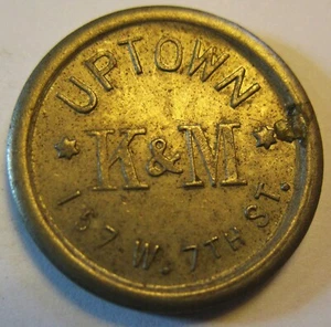 Vintage 1950s or Earlier Uptown K&M 157 W7thSt Token from a Minnesota Collection - Picture 1 of 3
