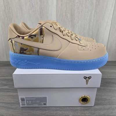 Nike Kobe Bryant x Nike Air Force 1 Bajo Lino Talla 12 Hombres Azul Marrón Tenis Foto 1 de 4