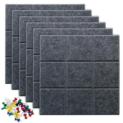 Large Cork Board Felt Board Tiles for Walls with 30 Push Pins, 11.8"x11.8" Pa... - Image 1 of 4