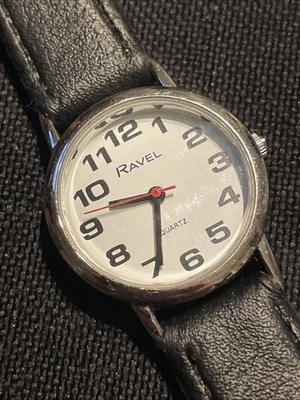 Classic Ravel T2993 Quartz Watch with Black Leather strap Running New Battery - Image 1 of 4