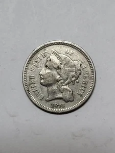 1873 Three Cent Nickel Closed 3 Decent Details !! - Picture 1 of 4