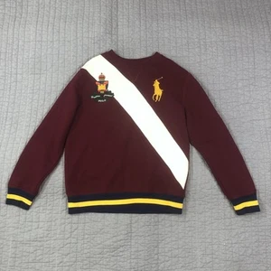 Polo Ralph Lauren Sweater Youth Medium Big Pony Crest Stripe Pullover 10-12 - Picture 1 of 24