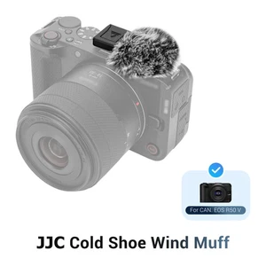 JJC Camera Furry Windscreen Microphone Cold Shoe Wind Muff for Canon EOS R50 V - Picture 1 of 22