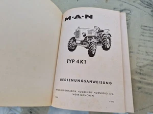 Manual de instrucciones MAN tractor tipo 4K1 tractor de cuatro ruedas 1959 tractor años 50 - Imagen 1 de 21