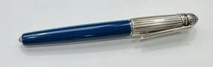 Cartier Pasha De Cartier Blue Lacquer Fountain Pen W/ Sapphire - Picture 1 of 5