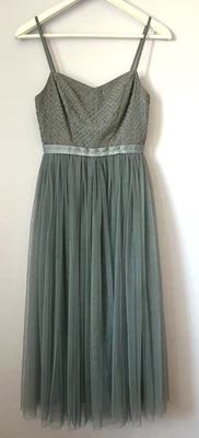 Agulha e linha "Vestido de Balé Coppelia" Feminino Tamanho 0 EUA XS Azul Cinza Tule Frisado - Imagem 1 de 4