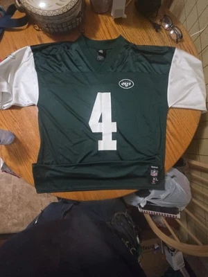 Camiseta deportiva para hombre Brett Favre New York Jets #4 verde Reebok NFL Game Foto 1 de 4