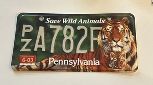 Pennsylvania 2003 matrícula salvar animales salvajes PZ A782F tigre muy buen estado - Imagen 1 de 4