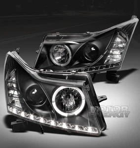 11-14 CHEVY CRUZE HALO DRL LED BLACK PROJECTOR HEADLIGHTS LAMP SIGNAL LEFT+RIGHT - Bild 1 von 2