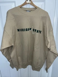 De colección. Michigan State Baloncesto Hombres’s Y2K 90’s Hanes Sudadera NOS Talla XL Beige - Imagen 1 de 13