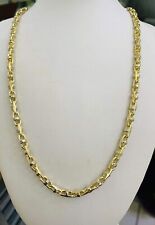 14k Solid Yellow and White Gold Two Tone Chain Necklace Italy 23 Inch