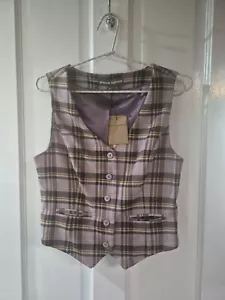 Princess Highway Pink/purple Check Vest Size 8 - New With Tags - Picture 1 of 2