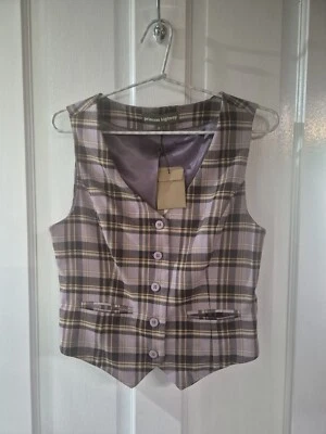 Princess Highway Pink/purple Check Vest Size 8 - New With Tags - image 1 of 2
