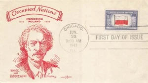 909 POLAND - 1st Pent Arts M #3A - Premium Chicago cancel - Picture 1 of 1