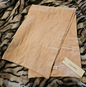 CALVIN KLEIN "CK" SCARF WRAP PINK LOGO 76" L-MSRP $68 (A2KS7197) - Picture 1 of 4