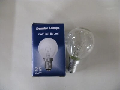 10 x Incandescent 25W CLEAR E14 SES Golf Ball Round 45mm Lamp Light Bulb Job Lot - Image 1 of 2