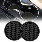2Pcs Black Car Cup Holder Anti Slip Insert Coaster Pad Mat Interior Accessories