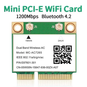 Doble Banda Inalámbrica-AC 7260 8265 9260AC RTL8822CE Mini PCI-E WiFi Tarjeta Bluetooth - Imagen 1 de 29
