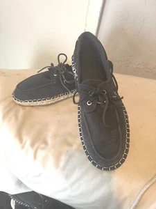 Zara Men's Navy Suede Espadrille Lace-Up Shoes £49.99 - Picture 1 of 6