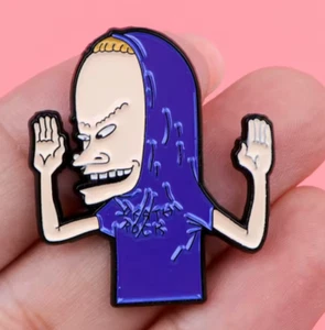 Spilla smaltata Beavis e Butt-head - GRANDE CARTONE ANIMATO CORNHOLIO - SPEDIZIONE GRATUITA - Foto 1 di 1