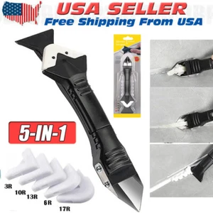 5in1 Silikon Schaber Abdichten Fugen Dichtstoff Finishing Clean Remover Tool Kit - Bild 1 von 13