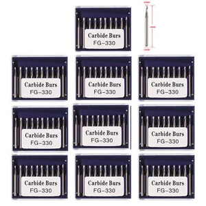 10-100pcs Dental Tungsten Steel Burs Pear Type for High Speed Handpiece FG330 KY - Picture 1 of 14