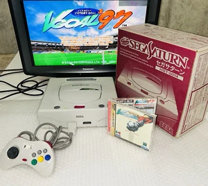 Sega Saturn HST-0014 Boxed Tested NTSC-J White V Goal '97 Matching Clean - Picture 1 of 12