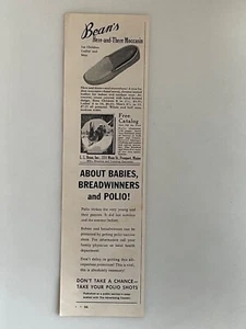 Vtg 1961 Print Ads Bean’s Here-and-There Mocassins, Polio Public Service Ad PSA - Picture 1 of 2