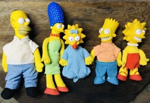 Vintage 1990 The Simpsons Burger King Plush Dolls - Complete - Fair to Good - Picture 1 of 2