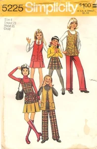 Simplicity # 5225 Pattern: Child's Vest Skirt Pants; Factory Folded Uncut Size 4 - Picture 1 of 2