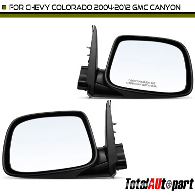 2x Black Manual Mirror for Chevy Colorado GMC Canyon 2004-2012 Left & Right Side - Image 1 of 4