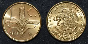 1966 Mexico 1 Centavo - Uncirculated - KM417 - Brass - Picture 1 of 1