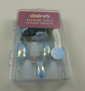 Claire's faux nails glitter silver with glue elegant great for holidays - Picture 1 of 4