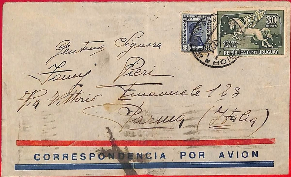 SA260 — УРУГВАЙ — история почты — обложка авиапочты в ИТАЛИЮ 1932 AEROPOSTALE - Изображение 1 из 1