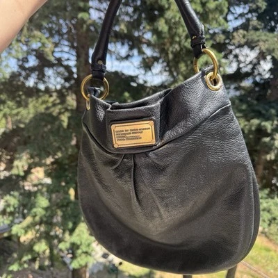 MARC by Marc Jacobs 'Classic Q' Hillier Black Leather Hobo Purse Flaws - Image 1 of 4