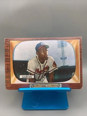 Bowman 1955 - Hank Aaron #179 Milwaukee Braves en muy buen estado + arrugas muestra bien ver fotos Foto 1 de 4