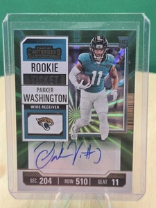 Parker Washington 2023 Panini Contenders Rookie Ticket Green Laser RC Auto #146 - Picture 1 of 2