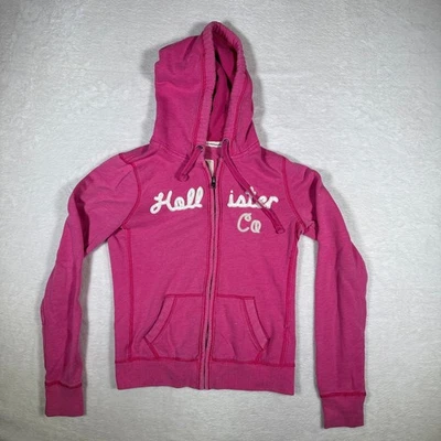 Hollister California Sudadera con Capucha Cremallera Completa Rosa Logo Gráfico Sudadera con Capucha Talla M Foto 1 de 4